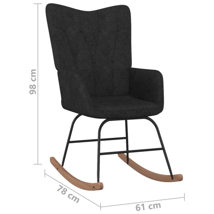 Chaise à bascule Noir Tissu – Image 5