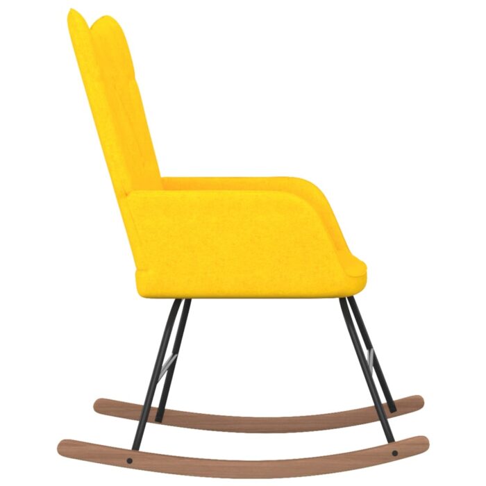 Chaise à bascule Jaune moutarde Tissu – Image 2