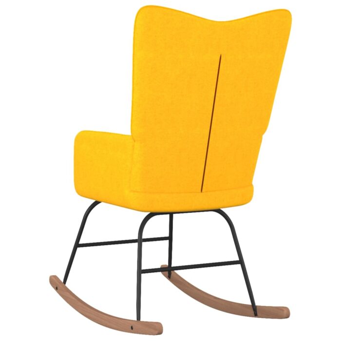 Chaise à bascule Jaune moutarde Tissu – Image 3