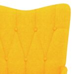 Chaise à bascule Jaune moutarde Tissu – Image 4