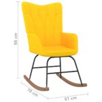 Chaise à bascule Jaune moutarde Tissu – Image 5