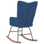 Chaise à bascule avec repose-pied Bleu Tissu – Image 6