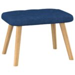 Chaise à bascule avec repose-pied Bleu Tissu – Image 9