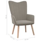 Chaise de relaxation Gris clair Velours – Image 6