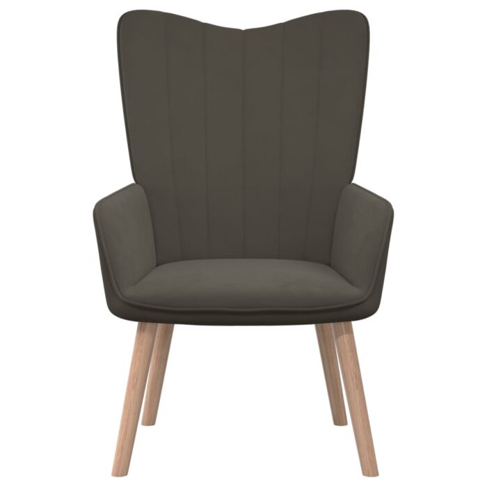 Chaise de relaxation Gris foncé Velours – Image 2
