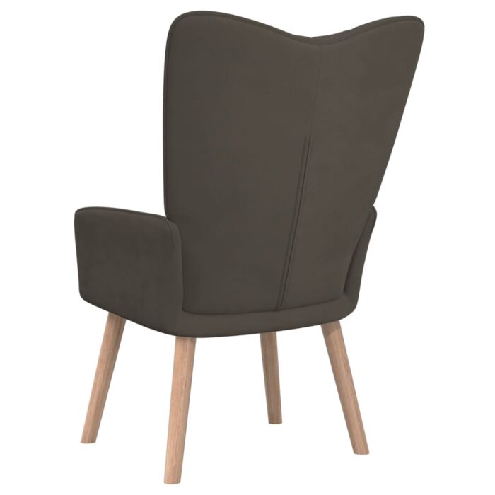 Chaise de relaxation Gris foncé Velours – Image 4