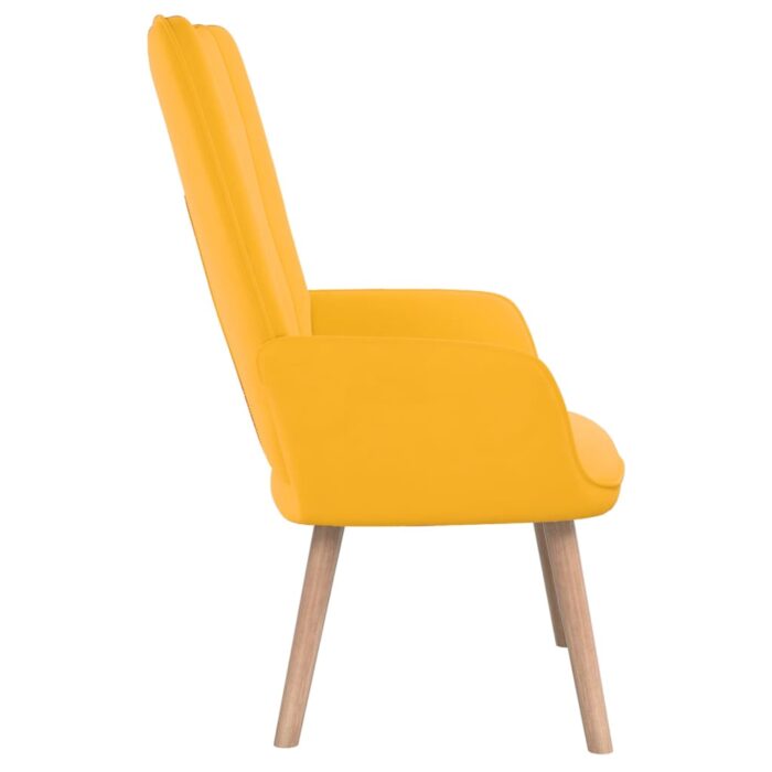 Chaise de relaxation Jaune moutarde Velours – Image 3
