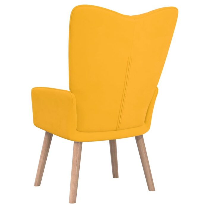 Chaise de relaxation Jaune moutarde Velours – Image 4
