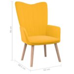 Chaise de relaxation Jaune moutarde Velours – Image 6