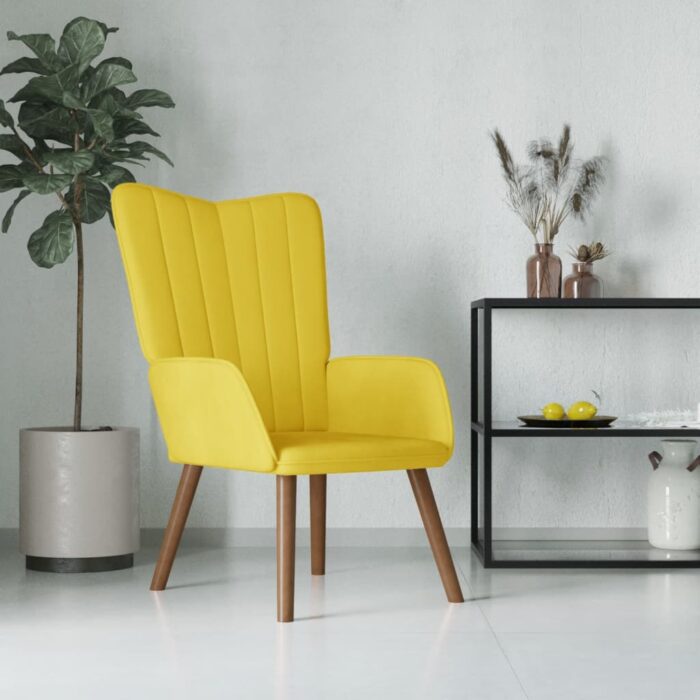 Chaise de relaxation Jaune moutarde Velours – Image 1