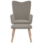 Chaise de relaxation avec repose-pied Gris clair Velours – Image 2