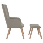 Chaise de relaxation avec repose-pied Gris clair Velours – Image 3