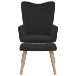 Chaise de relaxation avec repose-pied Noir Velours – Image 2