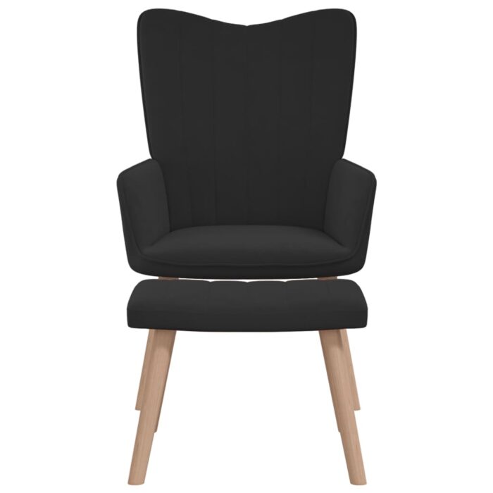 Chaise de relaxation avec repose-pied Noir Velours – Image 2