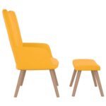 Chaise de relaxation avec repose-pied Jaune moutarde Velours – Image 3