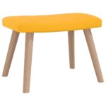 Chaise de relaxation avec repose-pied Jaune moutarde Velours – Image 7