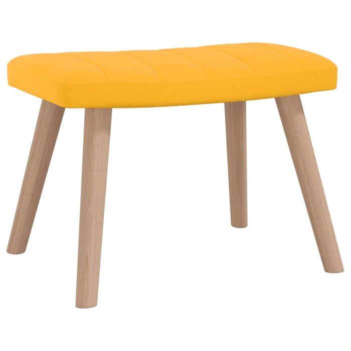 Chaise de relaxation avec repose-pied Jaune moutarde Velours – Image 7