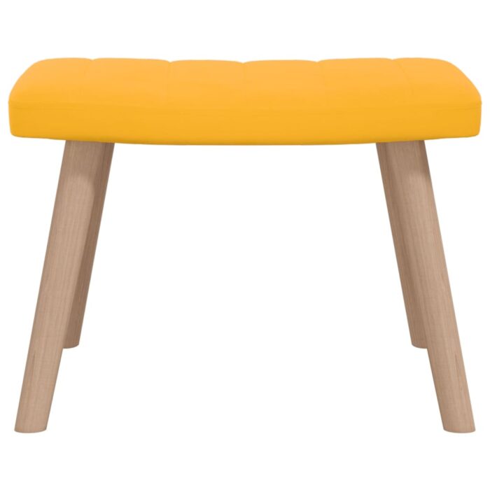 Chaise de relaxation avec repose-pied Jaune moutarde Velours – Image 8