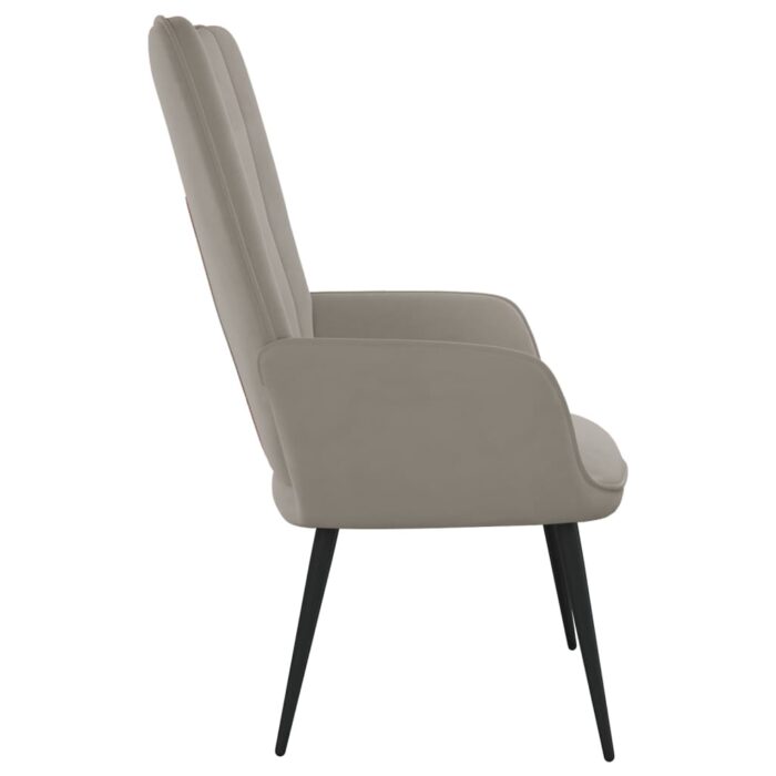 Chaise de relaxation Gris clair Velours – Image 3