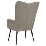 Chaise de relaxation Gris clair Velours – Image 4