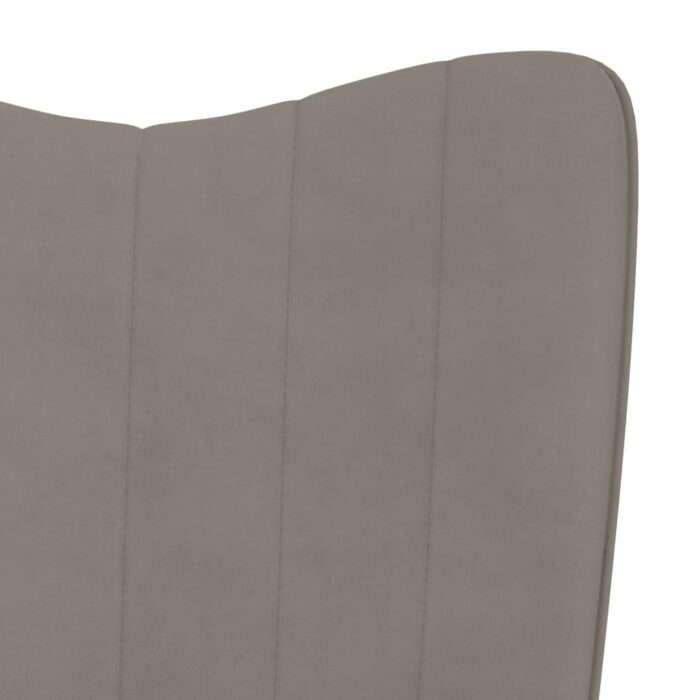 Chaise de relaxation Gris clair Velours – Image 5