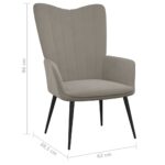 Chaise de relaxation Gris clair Velours – Image 6