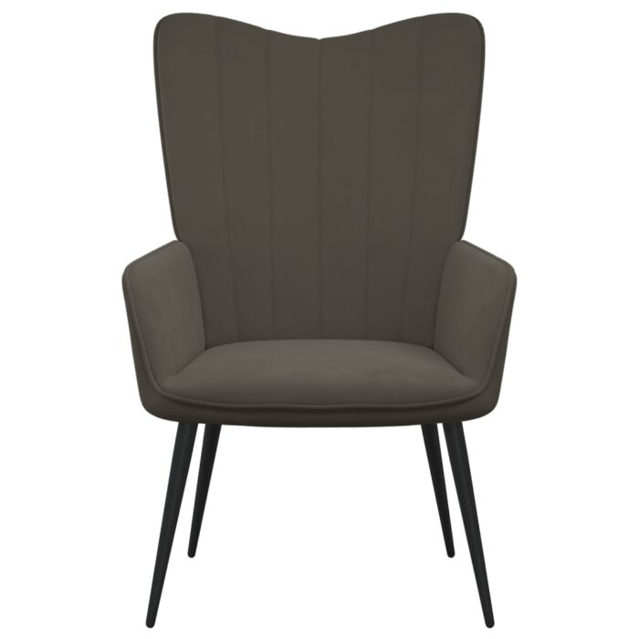Chaise de relaxation Gris foncé Velours – Image 2