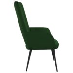 Chaise de relaxation Vert foncé Velours – Image 3