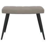 Chaise de relaxation avec repose-pied Gris clair Velours – Image 8