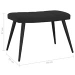 Chaise de relaxation avec tabouret Noir Velours – Image 11