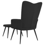 Chaise de relaxation avec tabouret Noir Velours – Image 4