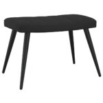 Chaise de relaxation avec tabouret Noir Velours – Image 7