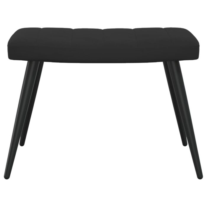 Chaise de relaxation avec tabouret Noir Velours – Image 8