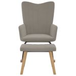 Chaise à bascule avec repose-pied Gris clair Velours – Image 2