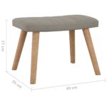 Chaise à bascule avec repose-pied Gris clair Velours – Image 9