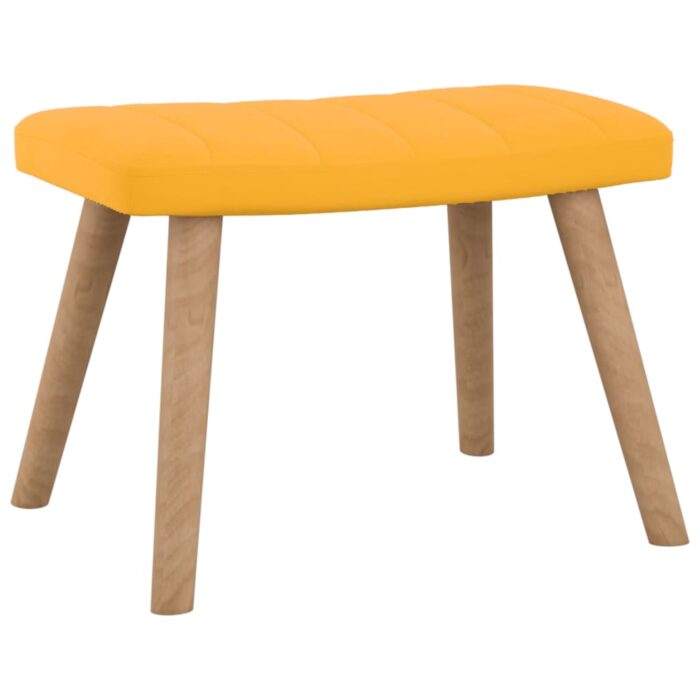Chaise à bascule avec repose-pied Jaune moutarde Velours – Image 6