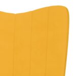 Chaise à bascule avec repose-pied Jaune moutarde Velours – Image 7