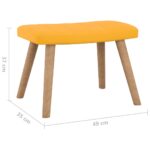Chaise à bascule avec repose-pied Jaune moutarde Velours – Image 9