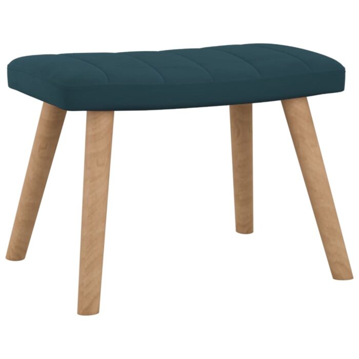 Chaise à bascule avec repose-pied Bleu Velours – Image 6