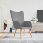 Chaise de relaxation Gris clair Tissu