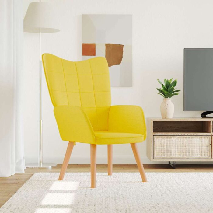 VXL8720286422977_m_en_hd_1.jpg Chaise de relaxation Jaune moutarde Tissu – Image 1