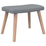 Chaise de relaxation avec tabouret Gris clair Tissu – Image 6
