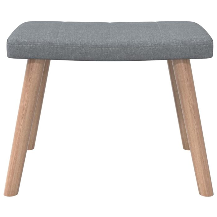Chaise de relaxation avec tabouret Gris clair Tissu – Image 7
