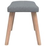 Chaise de relaxation avec tabouret Gris clair Tissu – Image 8