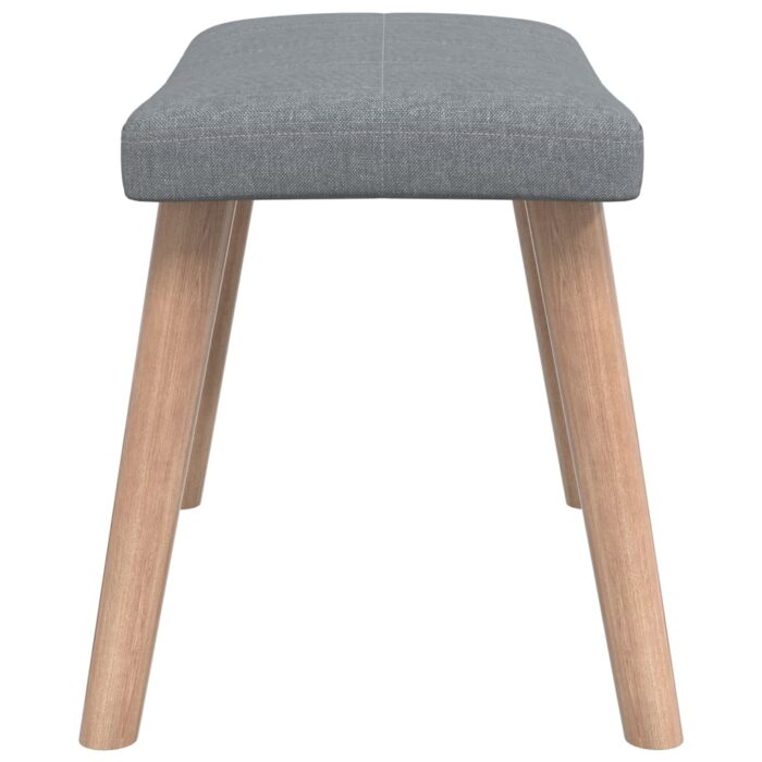 Chaise de relaxation avec tabouret Gris clair Tissu – Image 8