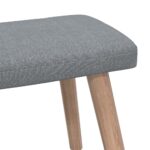 Chaise de relaxation avec tabouret Gris clair Tissu – Image 9