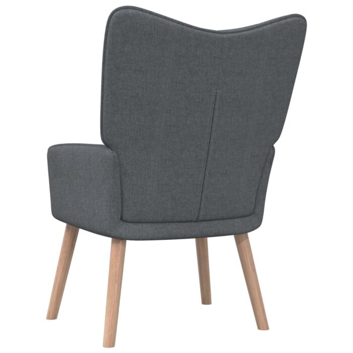 Chaise de relaxation avec tabouret Gris foncé Tissu – Image 4