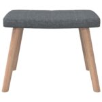 Chaise de relaxation avec tabouret Gris foncé Tissu – Image 7