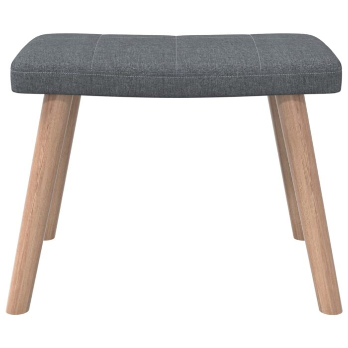Chaise de relaxation avec tabouret Gris foncé Tissu – Image 7