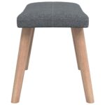 Chaise de relaxation avec tabouret Gris foncé Tissu – Image 8